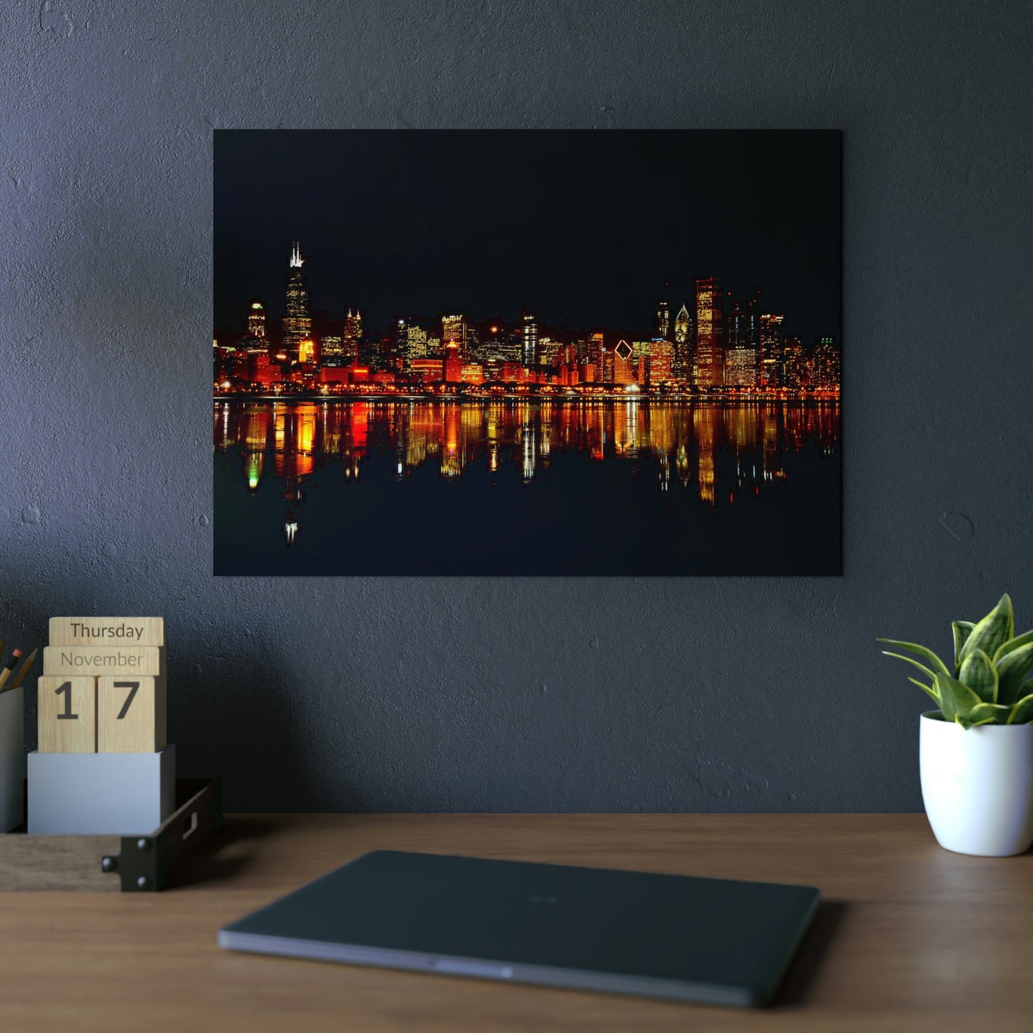 Chicago Night Skyline Aluminum Composite Panels