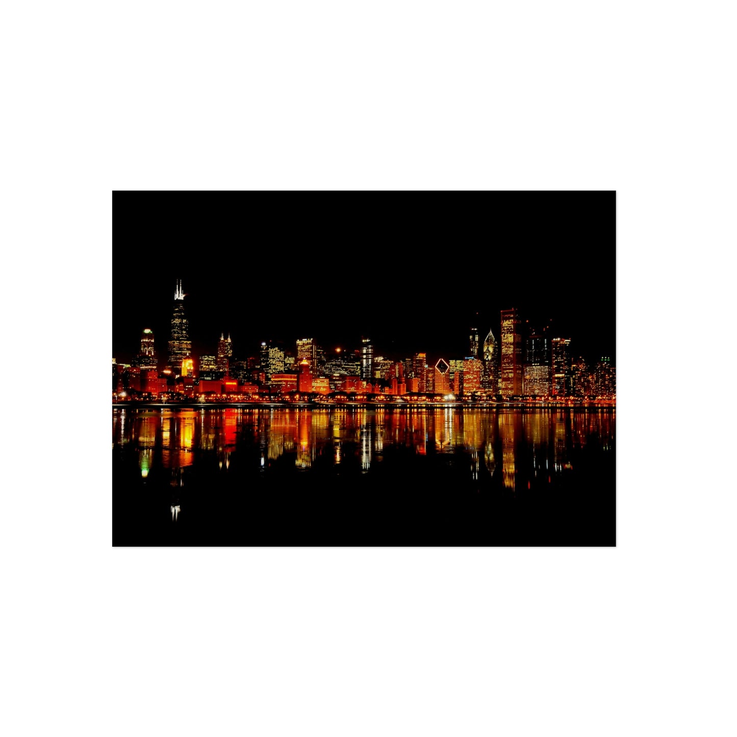 Chicago Night Skyline Aluminum Composite Panels