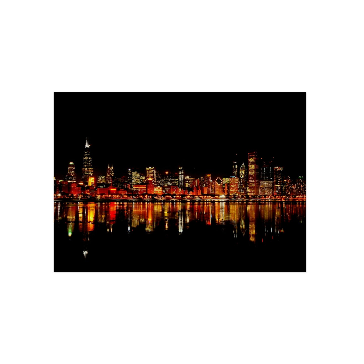 Chicago Night Skyline Aluminum Composite Panels