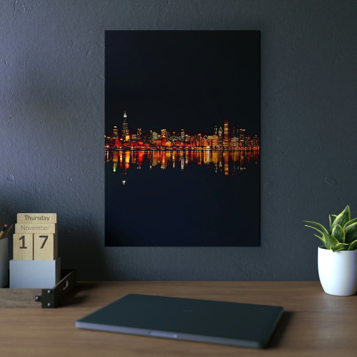 Chicago Night Skyline Aluminum Composite Panels