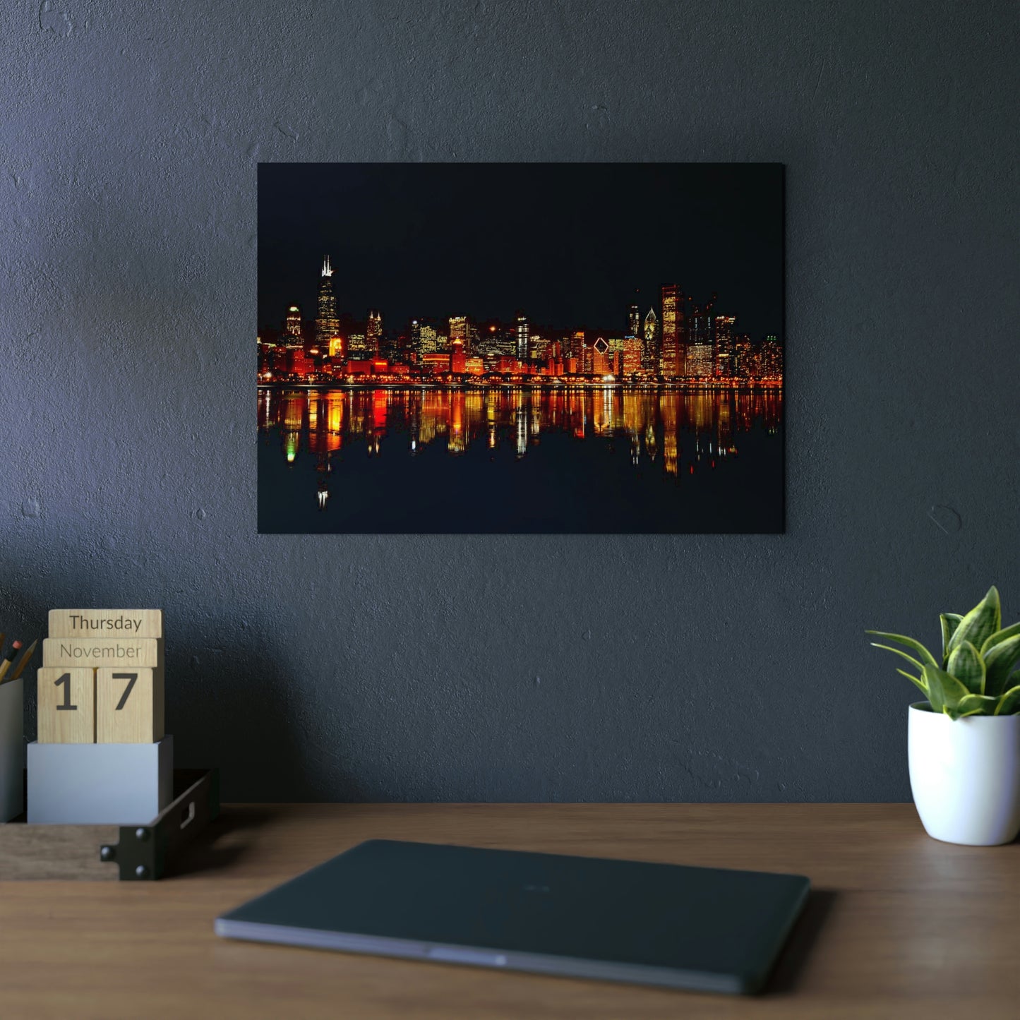 Chicago Night Skyline Aluminum Composite Panels