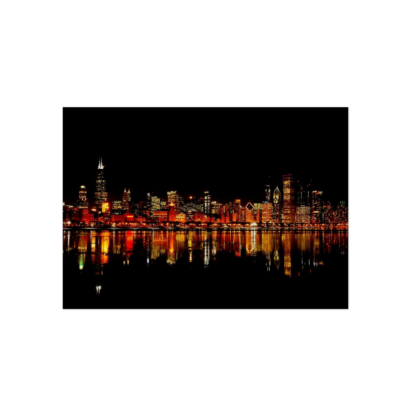 Chicago Night Skyline Aluminum Composite Panels