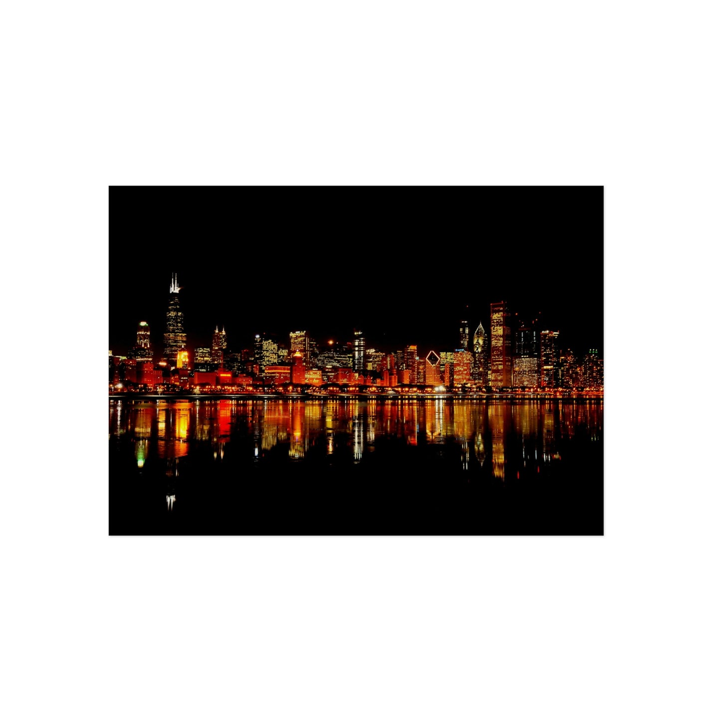 Chicago Night Skyline Aluminum Composite Panels