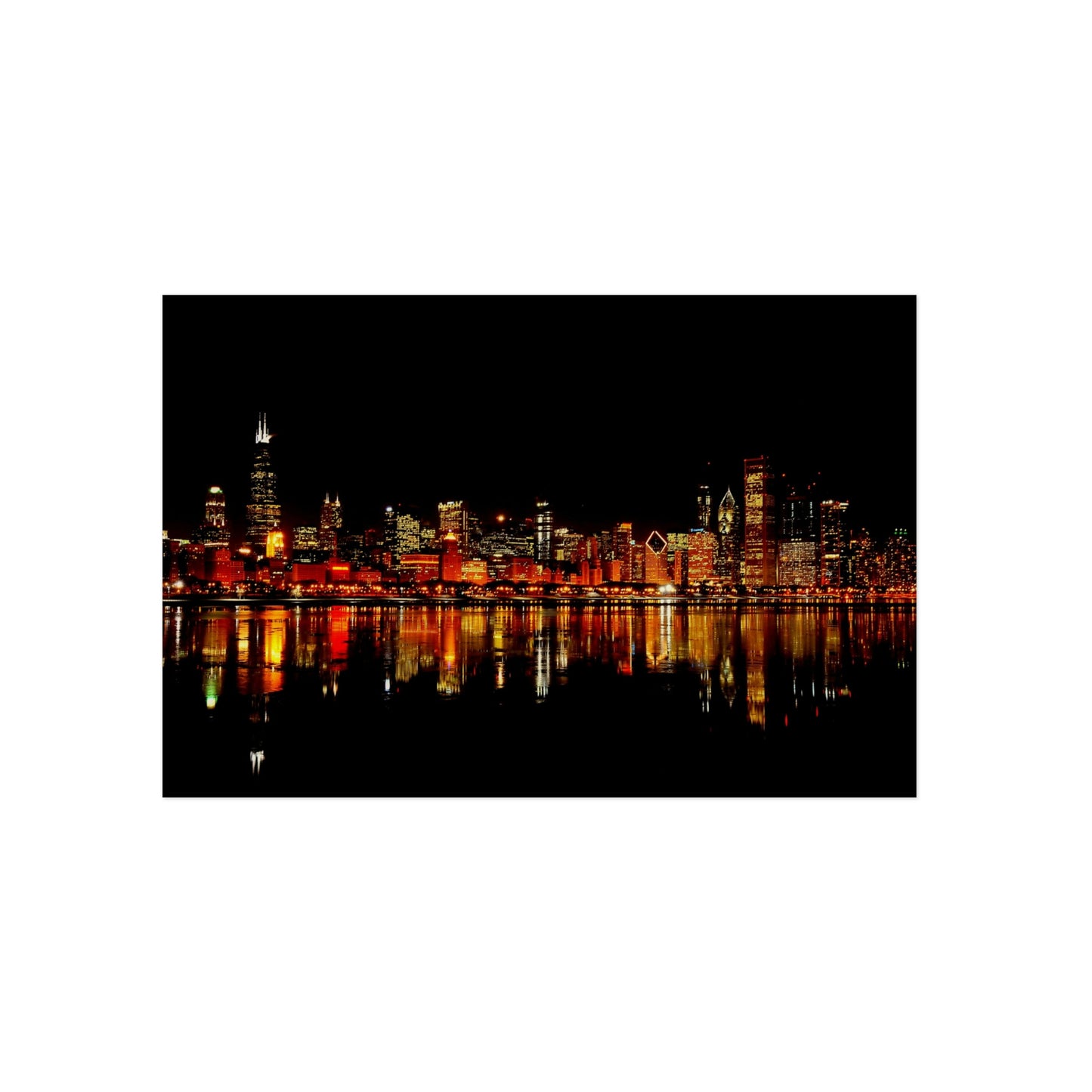 Chicago Night Skyline Aluminum Composite Panels